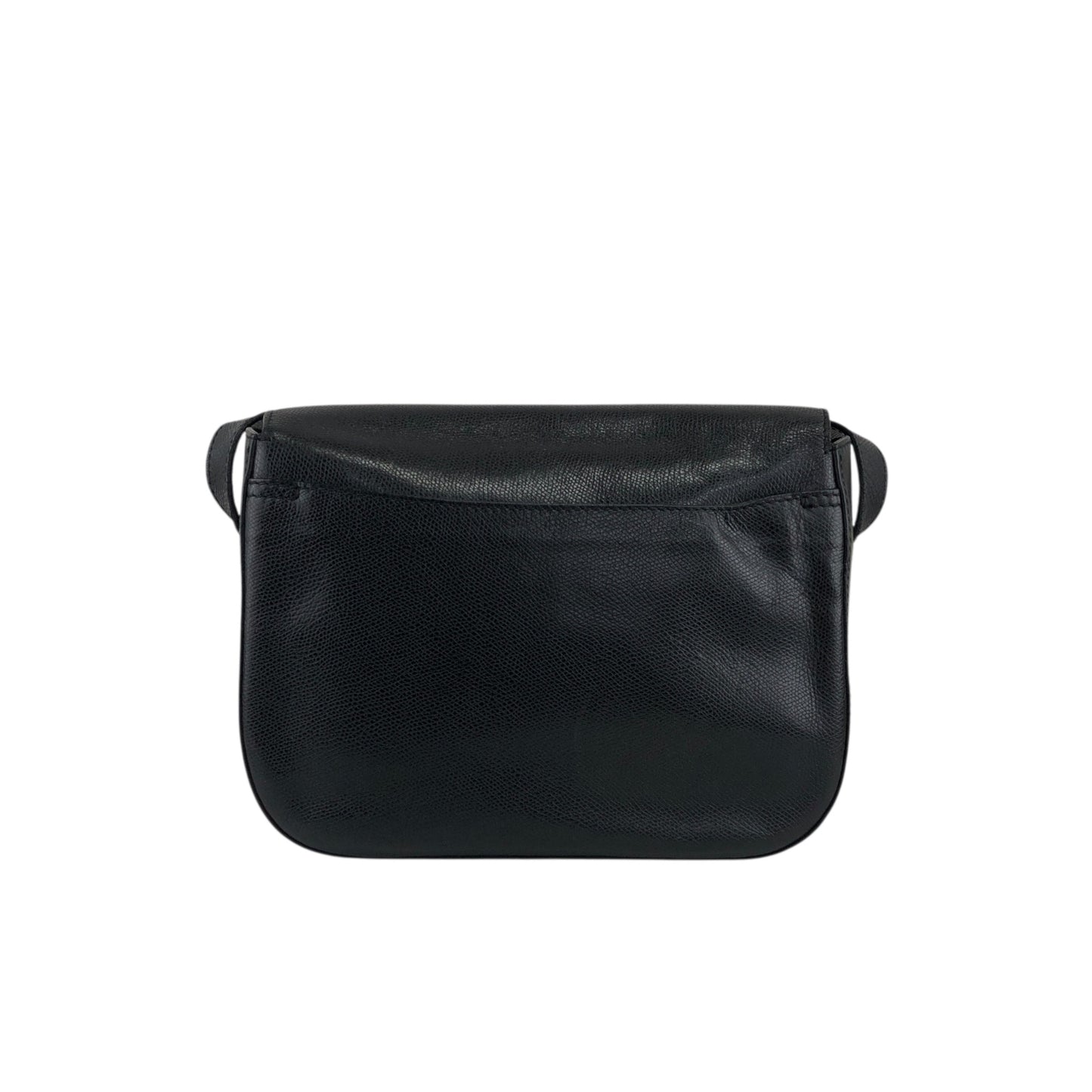 CELINE Logo Embossed Shoulder bag Black Vintage 4r7t24