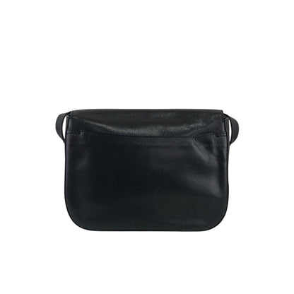 CELINE Logo Embossed Shoulder bag Black Vintage 4r7t24