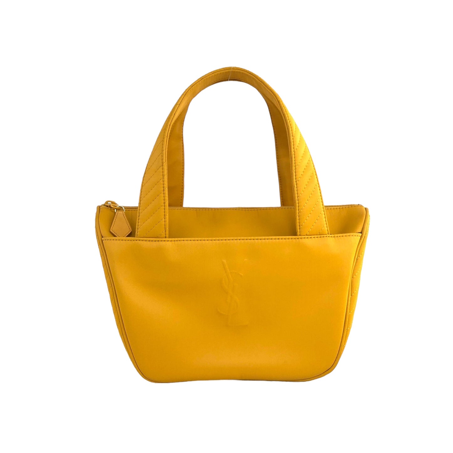 Yves Saint Laurent YSL Logo Handbag Yellow Vintage et22xs