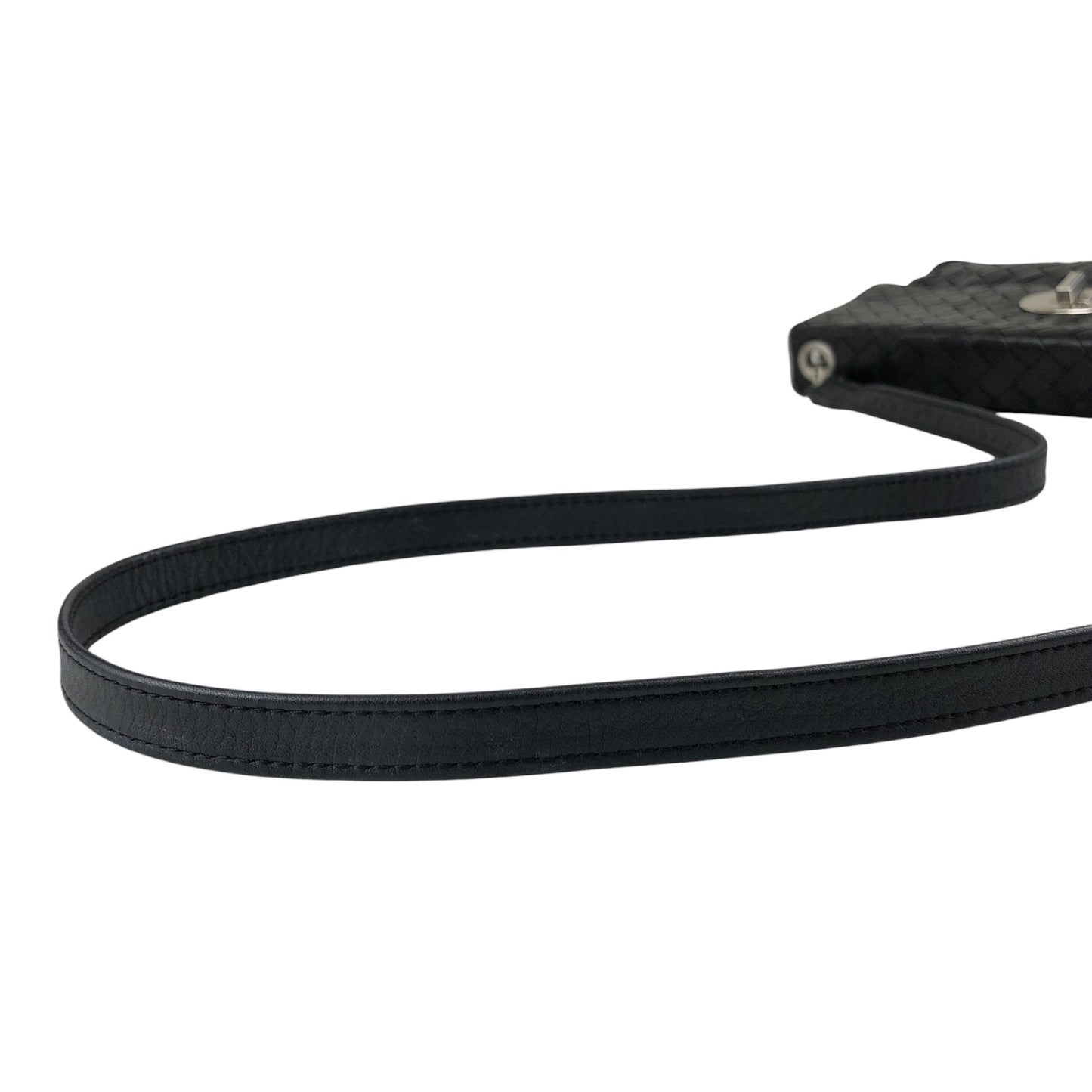 Bottega Veneta Intrecciato Turn Lock Shoulder bag Black Vintage jk5whm