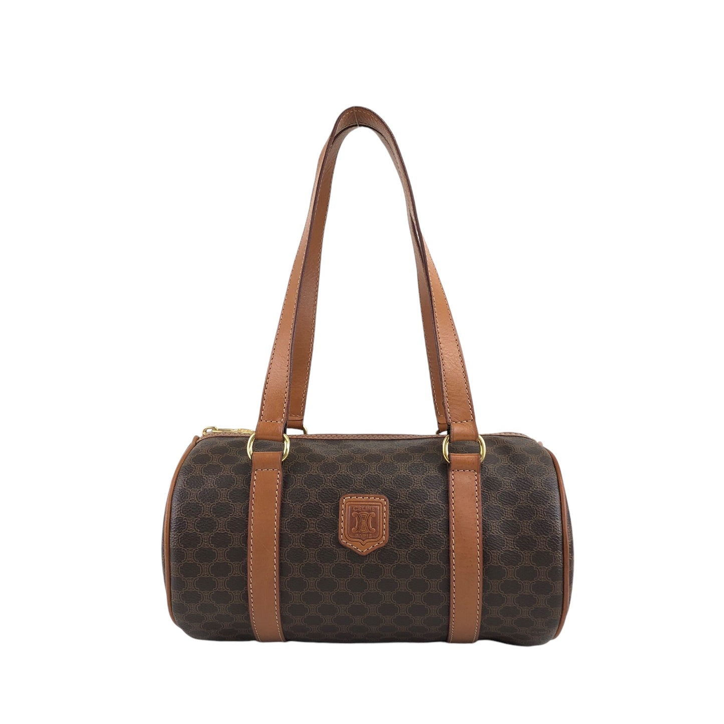 CELINE Macadam Blason Handbag Brown Vintage zmdxwr