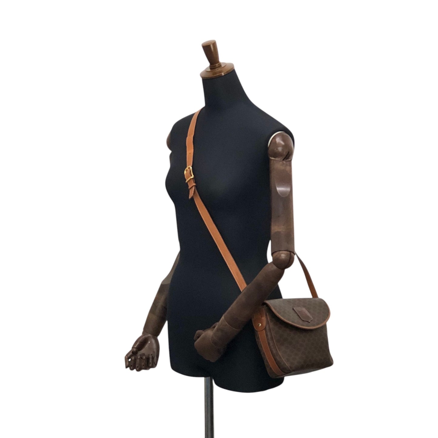CELINE Macadam Blason Shoulder bag Brown Vintage ug57i6