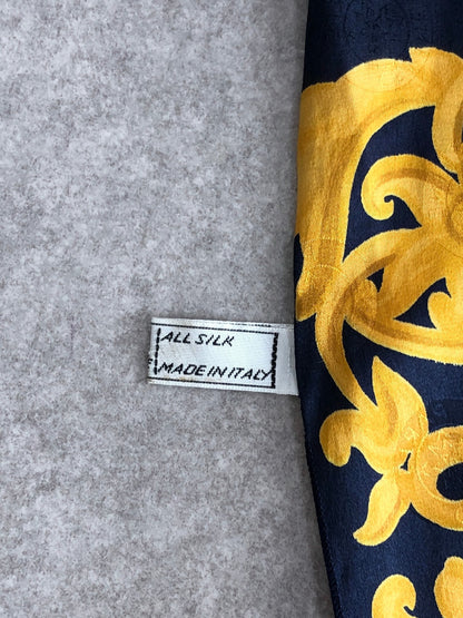 CELINE Silk Scarf Green×Blue Vintage ypfvjd