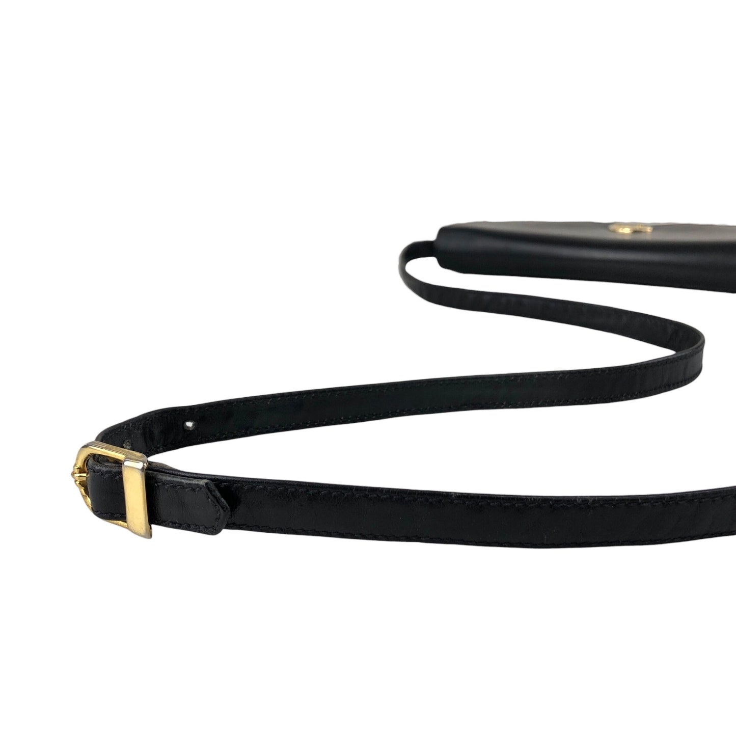 CELINE Blason Shoulder bag Black Vintage 3awaev