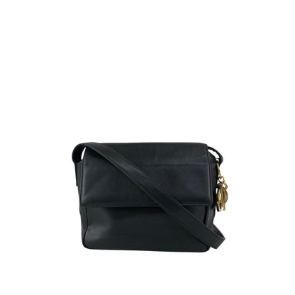Christian Dior Logo Charm Shoulder bag Black Vintage rrr3nm