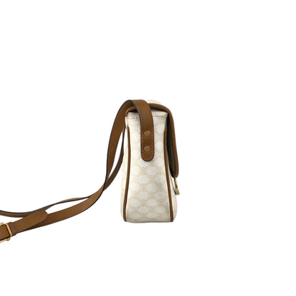 CELINE Macadam Horse Bit Shoulder bag White Vintage ctjind
