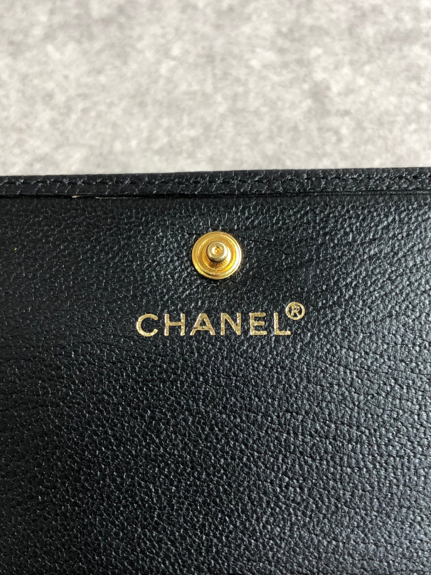 CHANEL Coco Mark Folded Wallet Black Vintage b46bgz