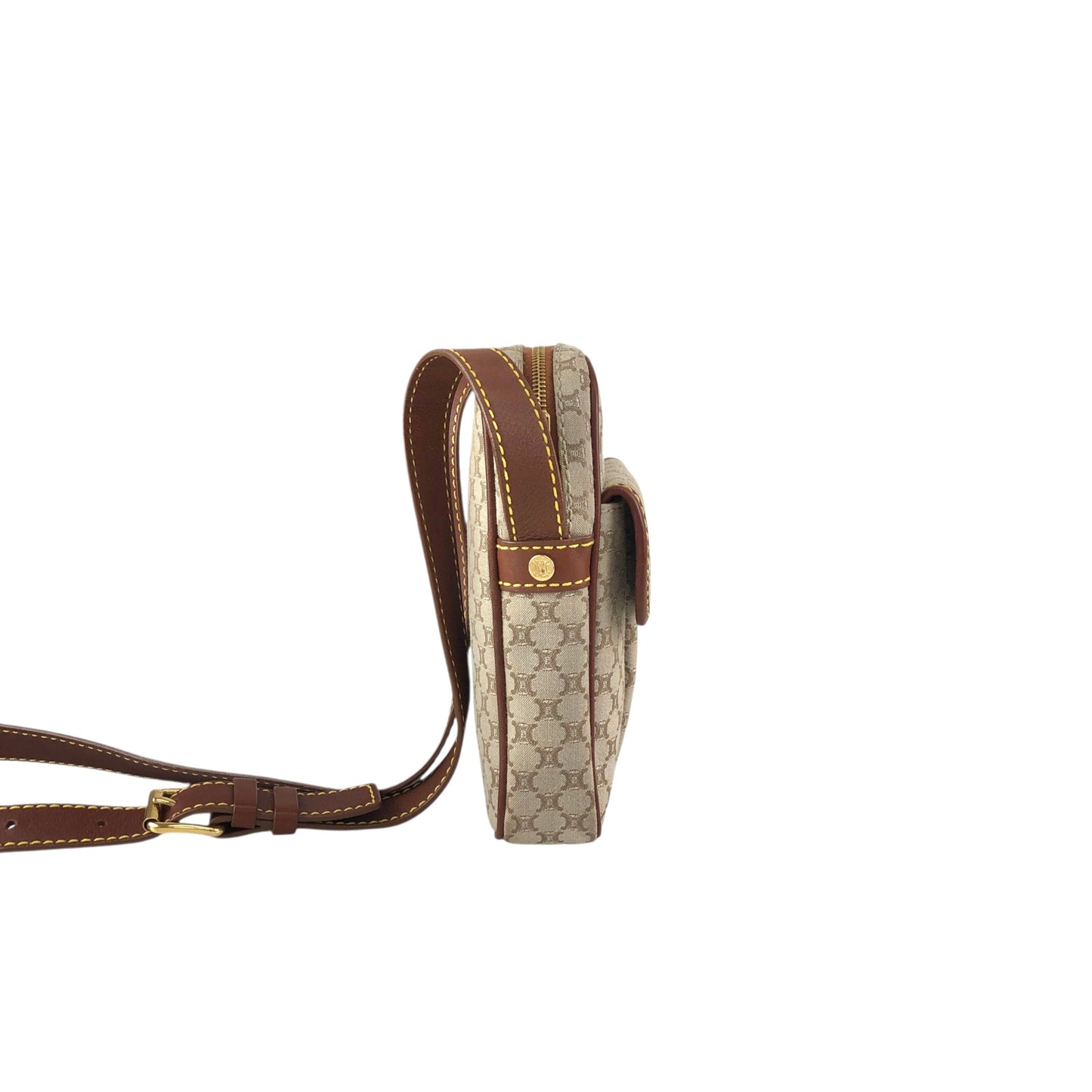 CELINE Blason Small Shoulder bag Beige Vintage yn4w5e