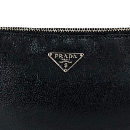 PRADA Triangle Logo Chain Handle Shoulder bag Hobobag Black Vintage zft4vr