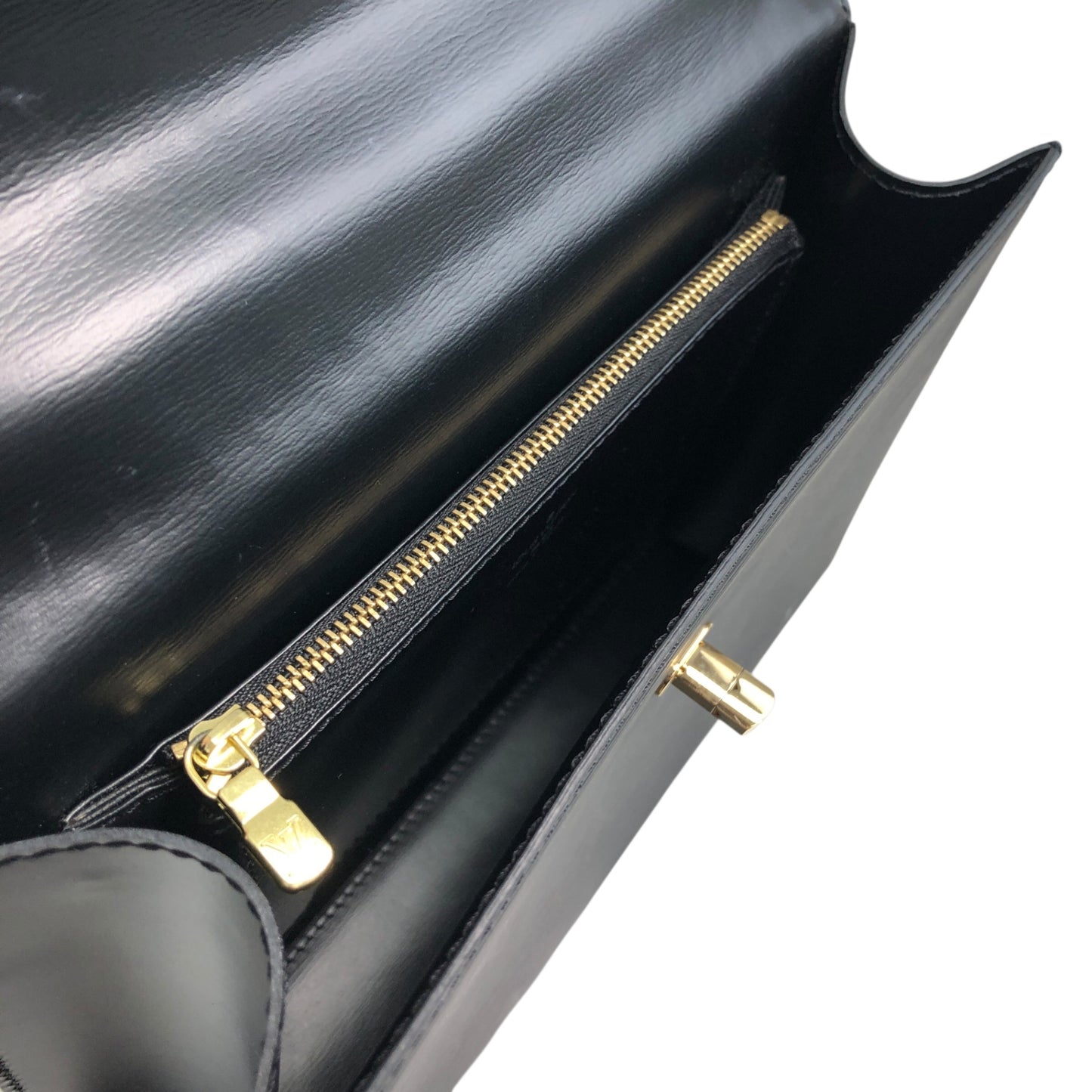 LOUIS VUITTON Epi Turn Lock Handbag Black Vintage u8cniv