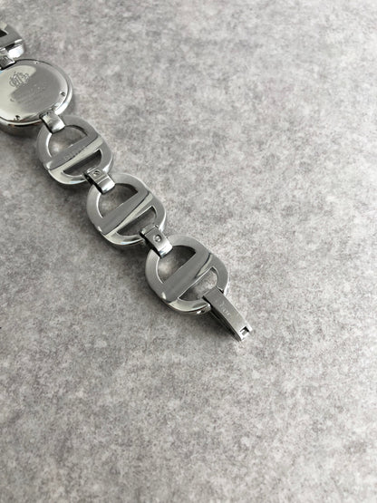 Christian Dior Logo Quartz Watch Silver CD022110 FA4647 Vintage drenb7