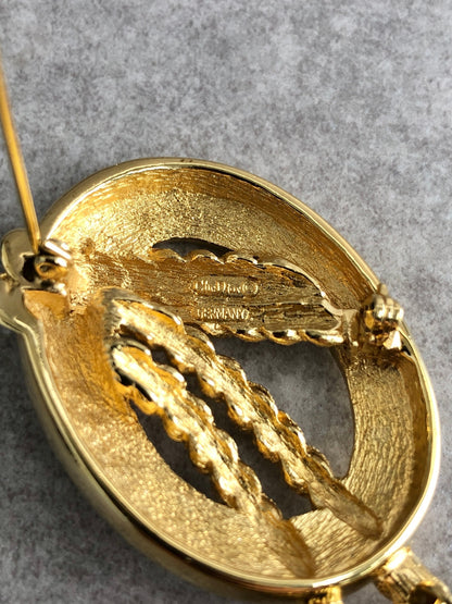 Christian Dior Tassel Brooch Gold Vintage t5dyy3