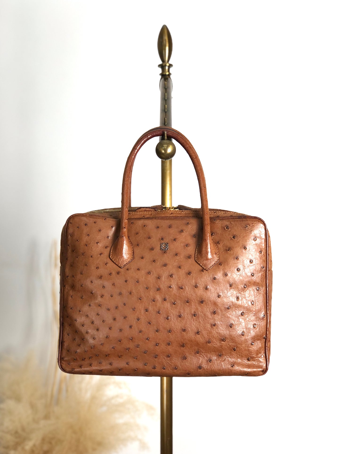 LOEWE Anagram Handbag Brown Vintage pztb8z