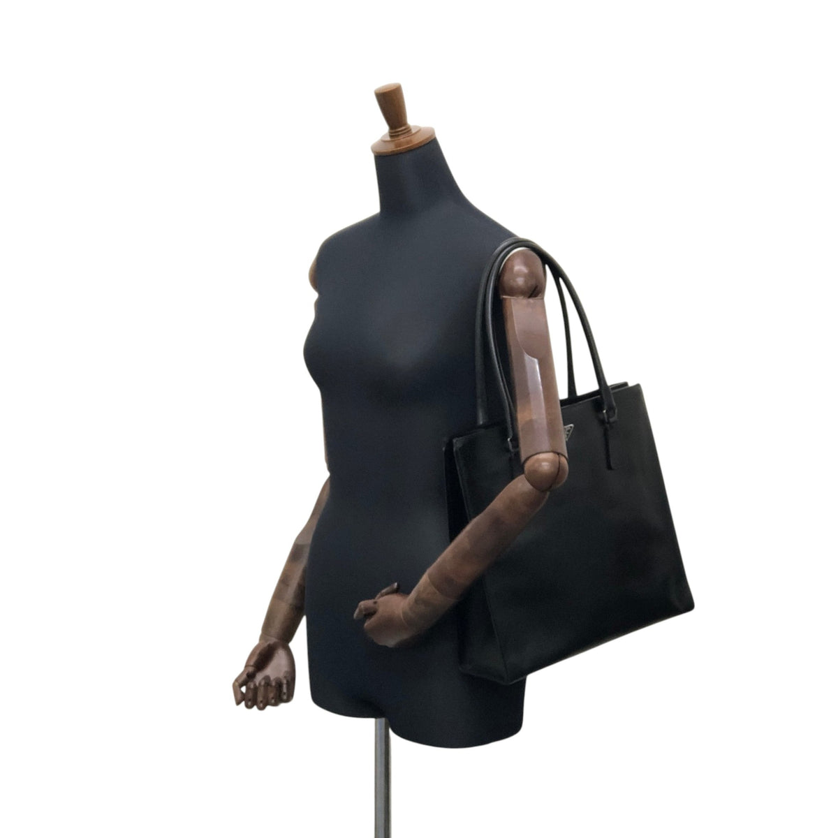 PRADA Triangle Logo Totebag Black Vintage gmc6dm