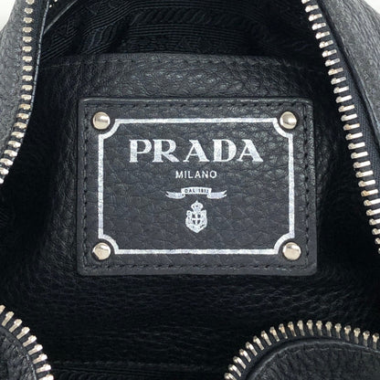 PRADA Logo Shoulder bag Hobobag Black Vintage 3hyfab
