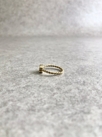 CHANEL Coco Mark Ring Gold Vintage i25hvh