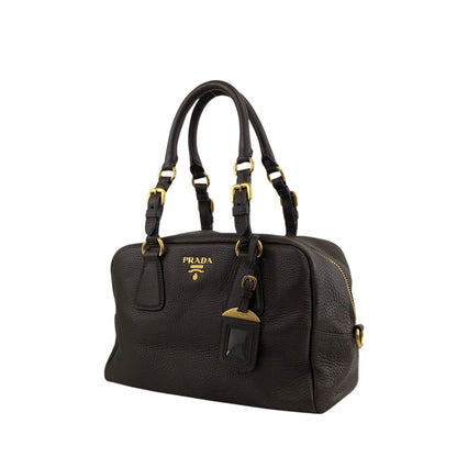 PRADA Logo Handbag Shoulder bag Brown Vintage wddeyg