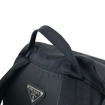 PRADA Tessuto Triangle Logo Backpack Black Vintage cdmpeg