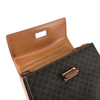 CELINE Macadam Turn Lock Charm Two-way Handbag Shoulder bag Brown Vintage tw3c3x