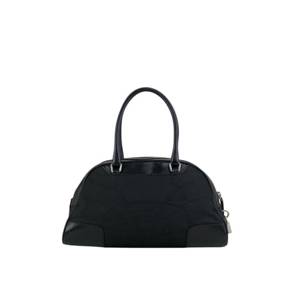 PRADA Triangle Logo Handbag Boston bag Black Vintage mh4xag
