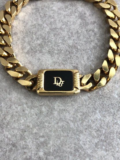 Christian Dior Logo Bracelet Gold Vintage piazzv