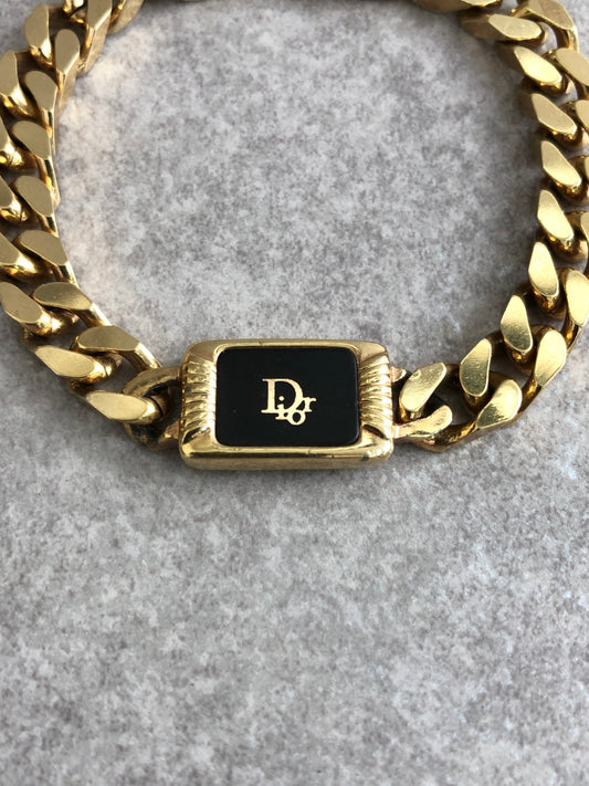 Christian Dior Logo Bracelet Gold Vintage piazzv