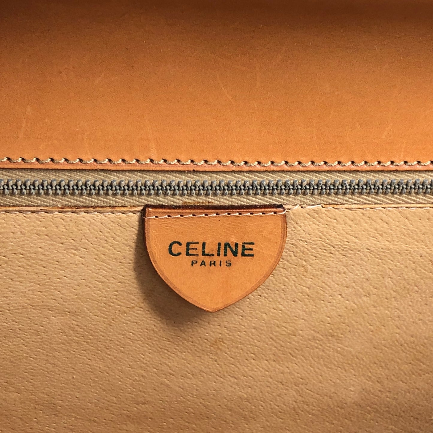 CELINE Macadam Gancini Handbag Brown Vintage hjb52j