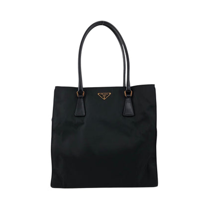 PRADA Tessuto Triangle Logo Totebag Black Vintage hp25fh