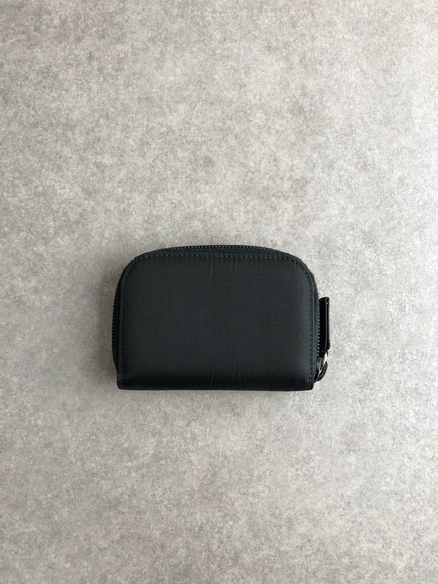 PRADA Tessuto Triangle Logo Coin Purse Black Vintage 4nbjju