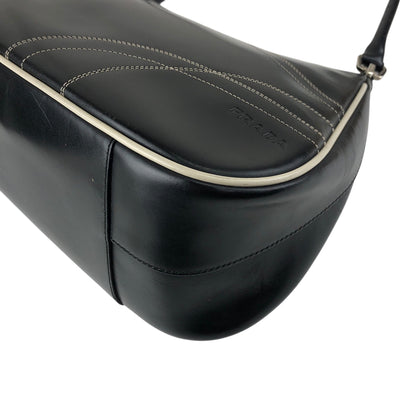 PRADA Stitch Shoulder bag Hobobag Black Vintage tfesrt