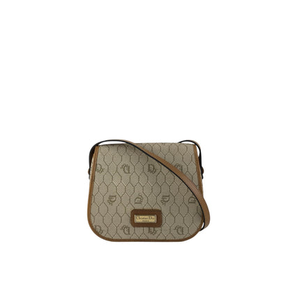 Christian Dior Honeycomb Pattern Logo Small Shoulder bag Beige Vintage wemn3x