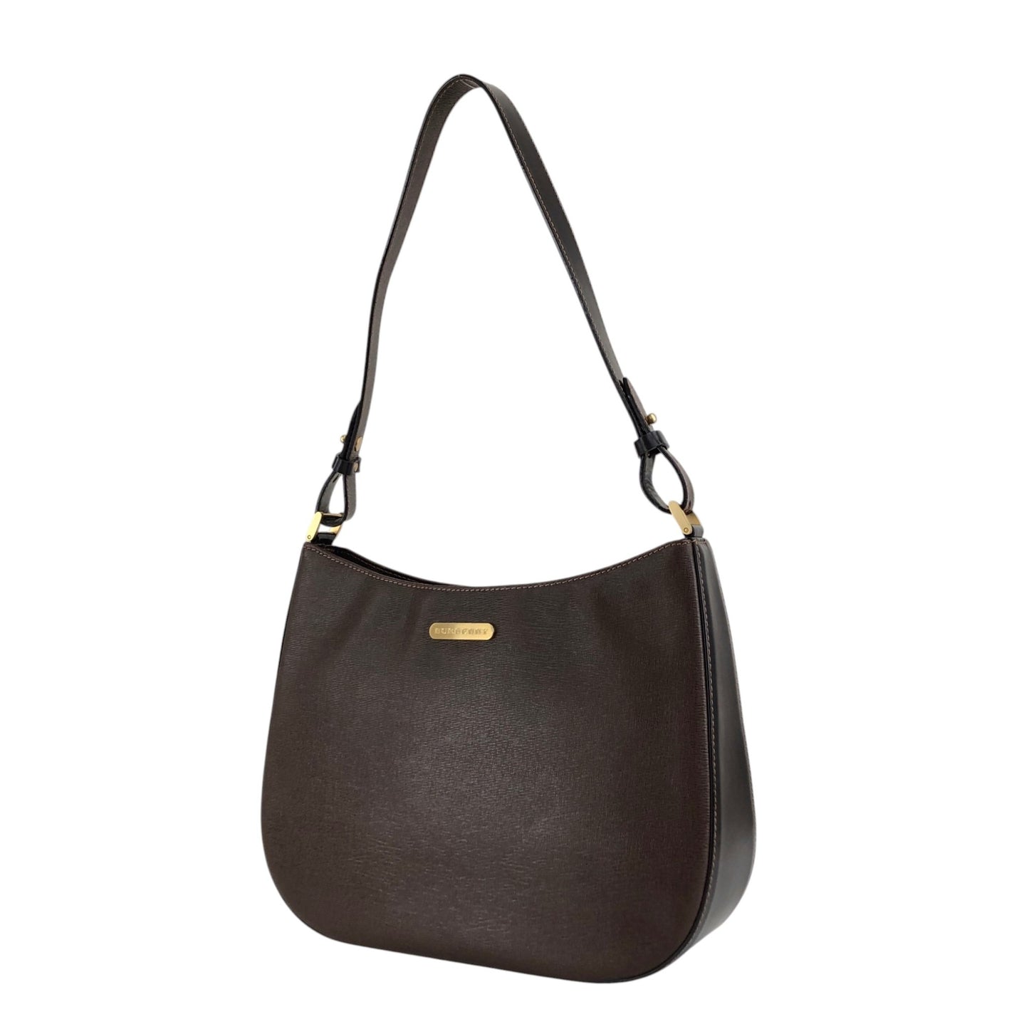 BURBERRY Logo Shoulder bag Brown Vintage 6skns5