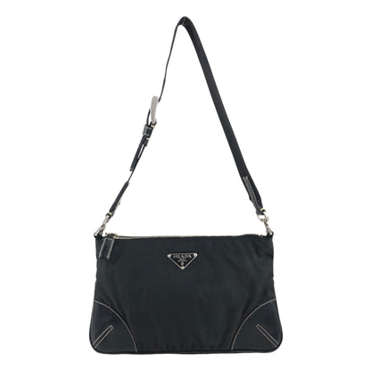 PRADATriangle Logo Small Shoulder bag Black Vintage fsngjy