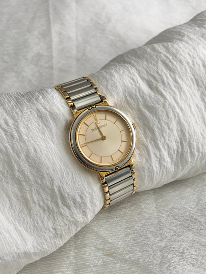 Yves Saint Laurent Quartz Watch Silver×Gold Vintage msfizj