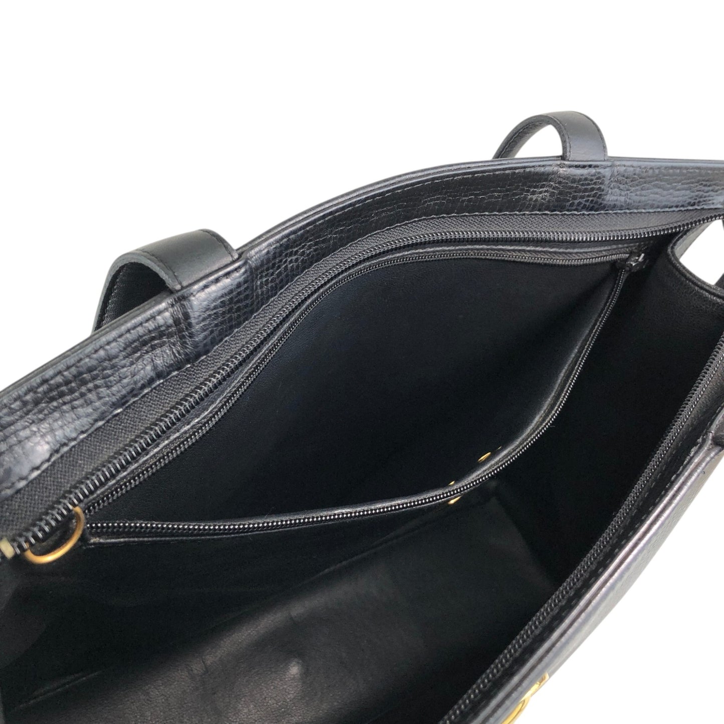 Christian Dior CD Logo Handbag Totebag Black Vintage 7e6azr