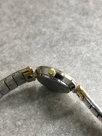 Christian Dior Logo Quartz Watch Silver×Gold 3025 Vintage 3es7fc