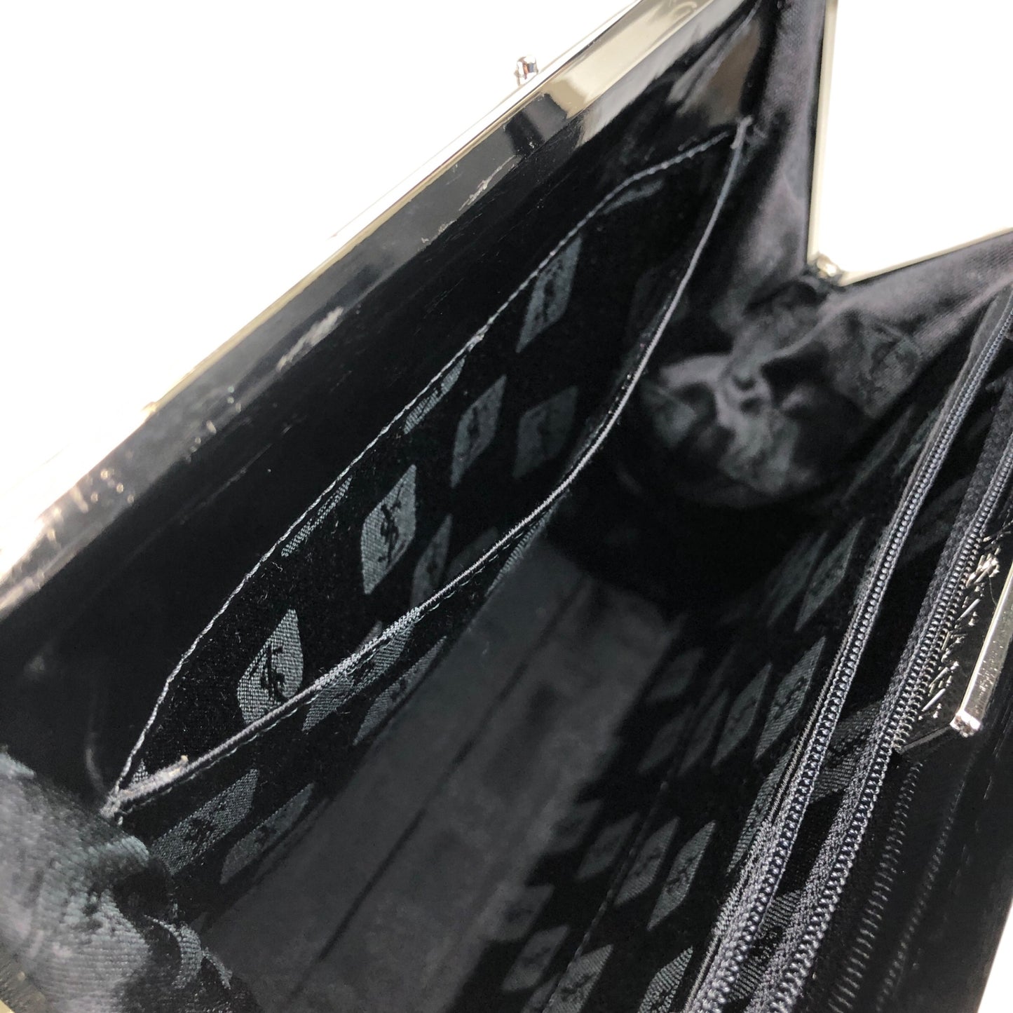 Yves Saint Laurent Metal Clasp Handbag Black Vintage km5h88