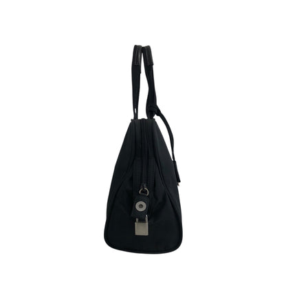 PRADA Triangle Logo Padlock Handbag Black Vintage n4a2rw