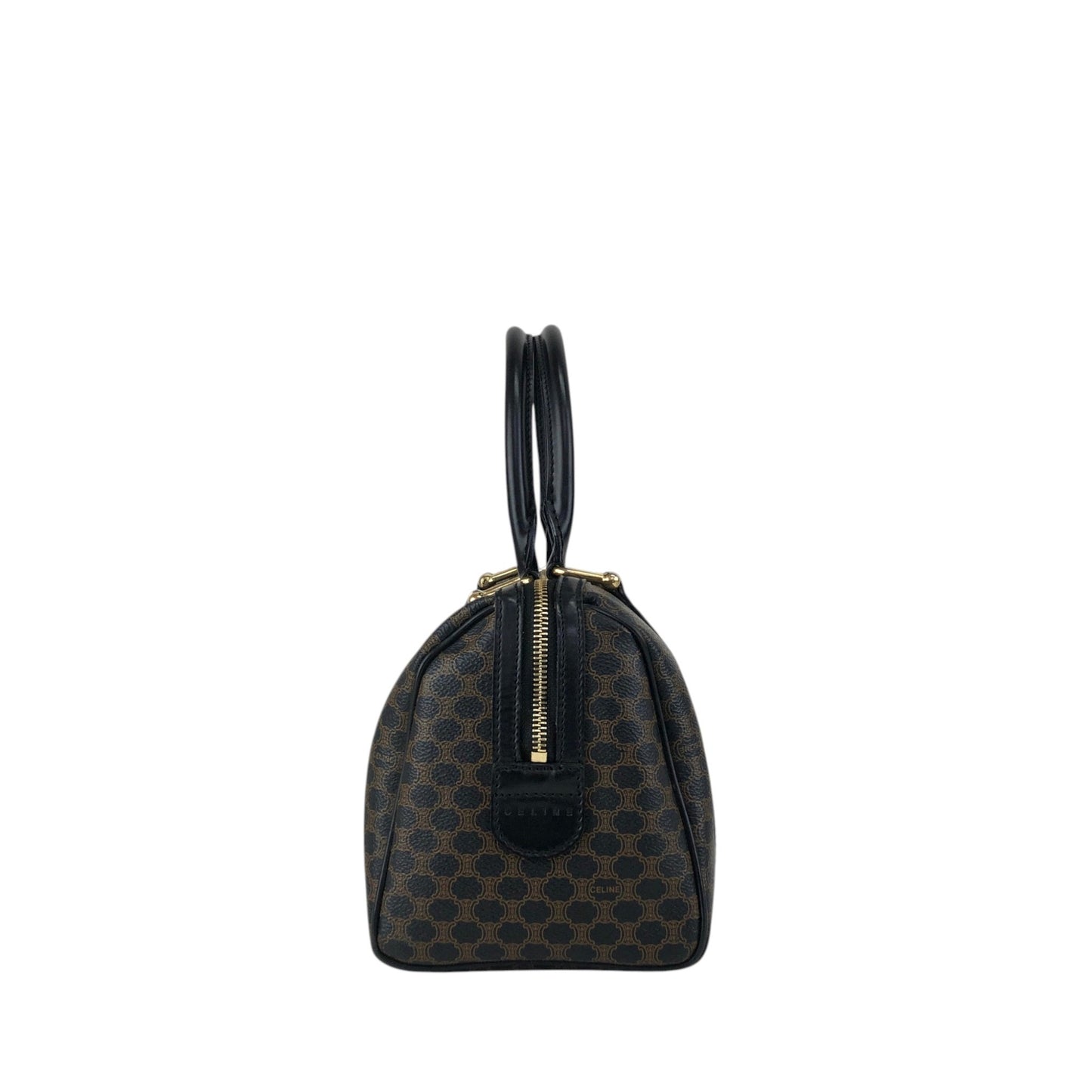 CELINE Macadam Two-way Small Boston bag Shoulder bag Black Vintage mdni2d