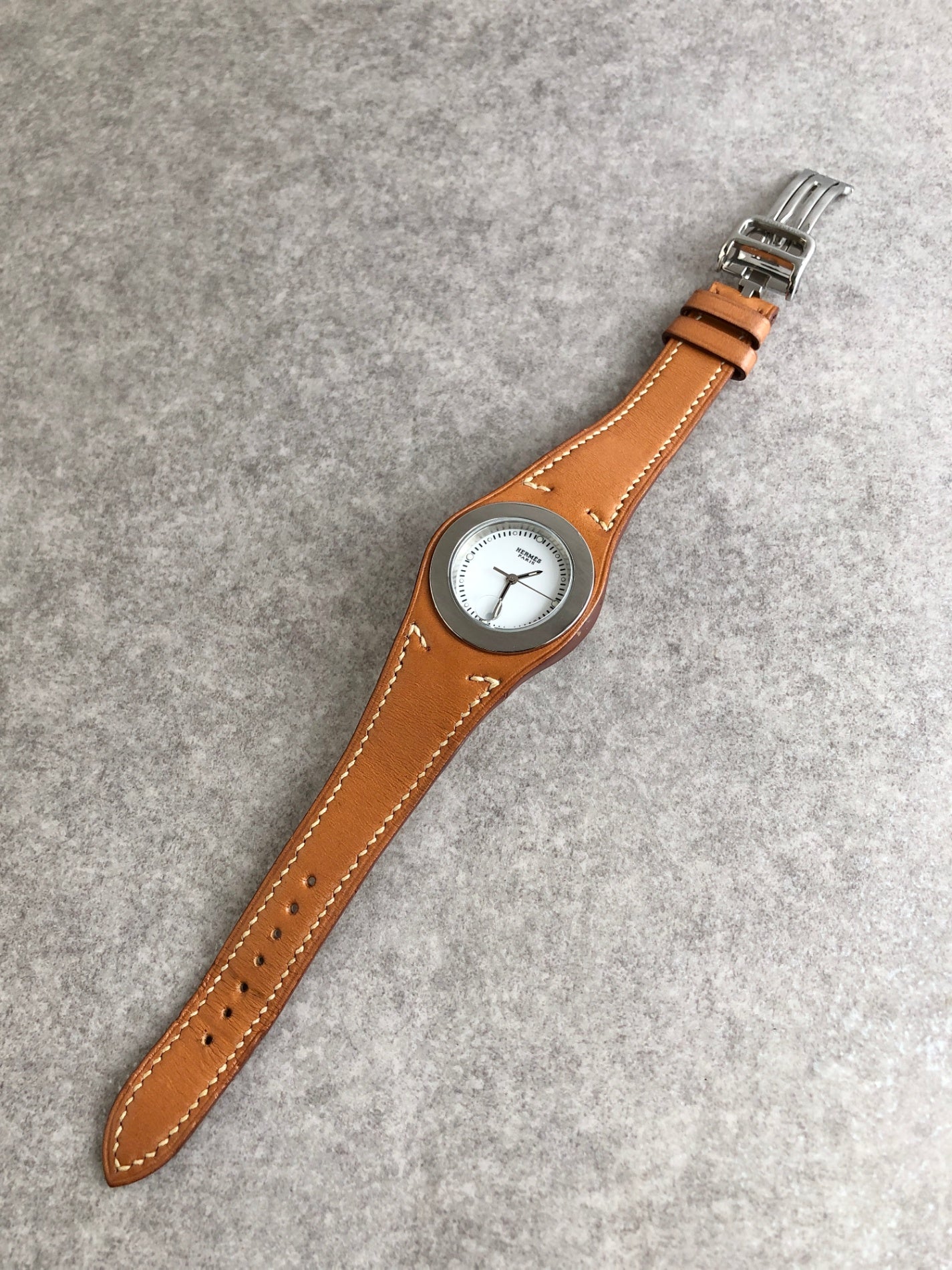 HERMES Watch Brown Vintage hn5zx5