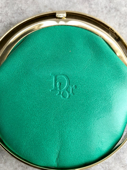 Christian Dior Circle Coin Purse Green Vintage 6ypmda