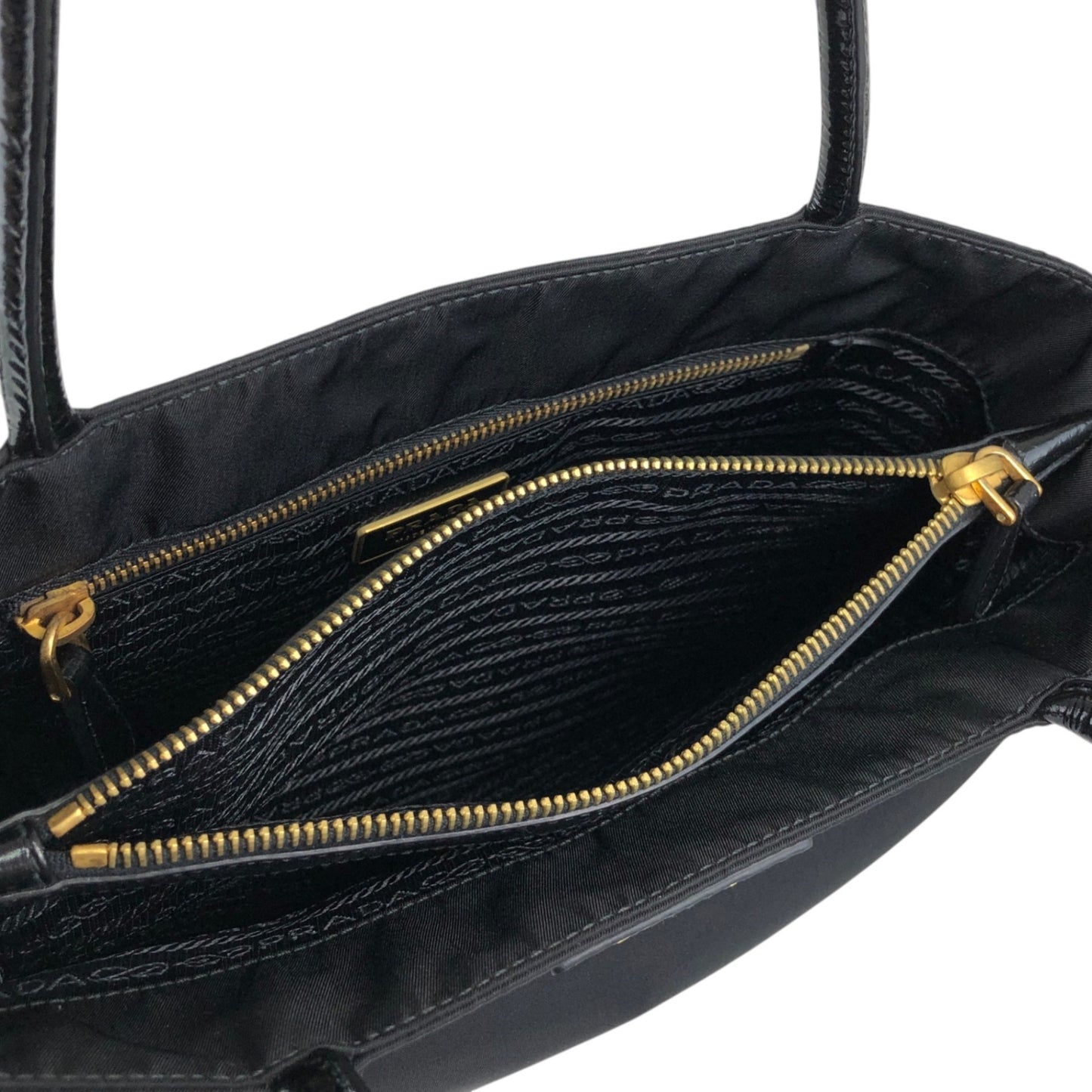 PRADA Tessuto Triangle Logo Totebag Black Vintage 3j825h
