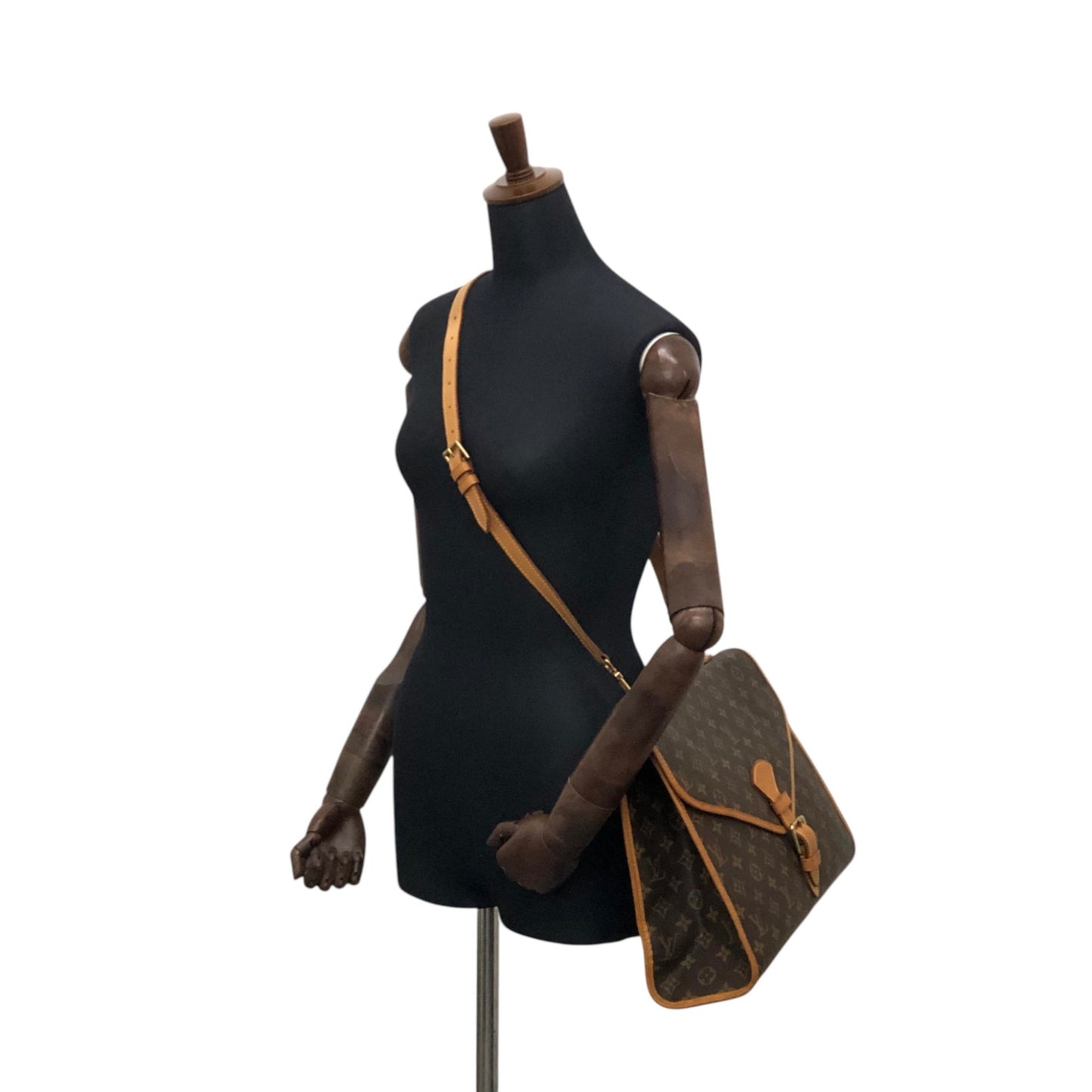 LOUIS VUITTON Monogram Front Buckle Two-way Handbag Shoulder bag Brown Vintage 5id2zj