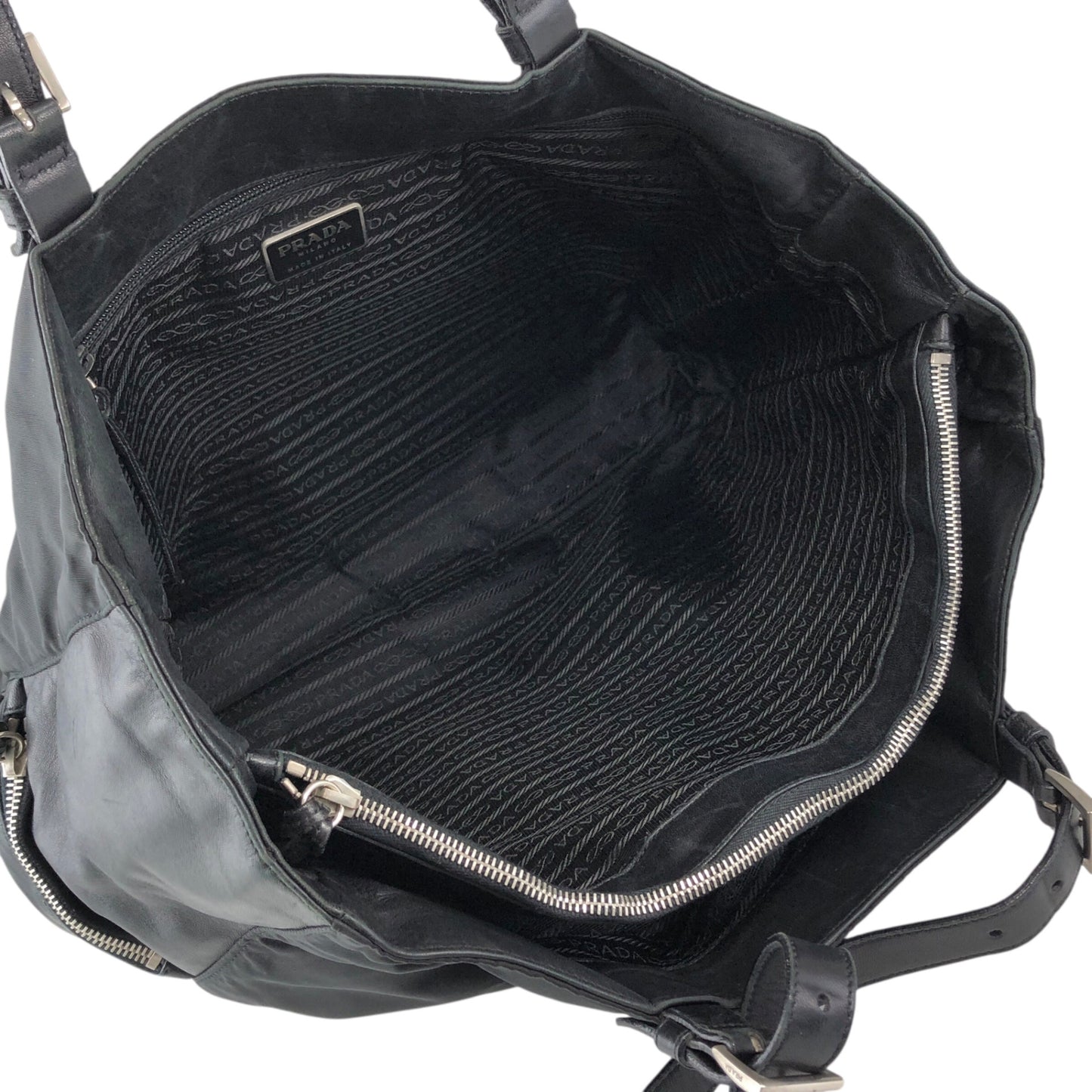 PRADA Tessuto Triangle Logo Handbag Black Vintage e52d78