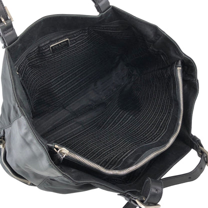 PRADA Tessuto Triangle Logo Handbag Black Vintage e52d78