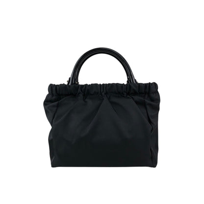 Salvatore Ferragamo Gancini Two-way Handbag Shoulder bag Black Vintage uazc8j