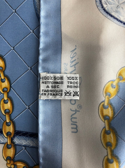 Cartier Silk Scarf Blue Vintage 2ypcgp