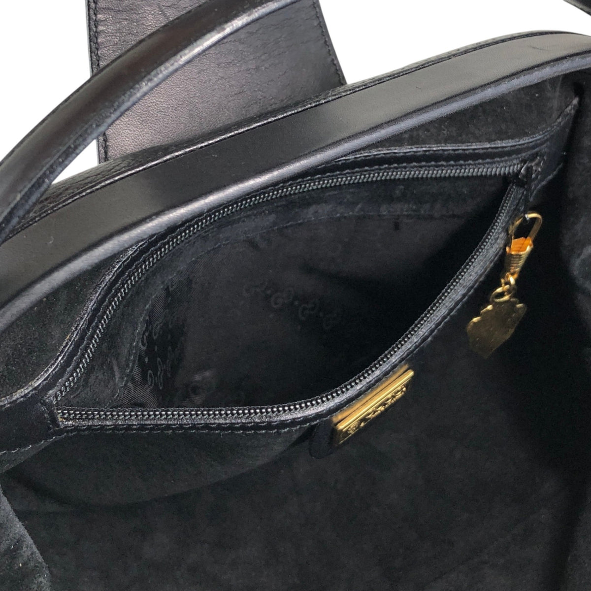 GUCCI Horse Bit Top Handle Handbag Black Vintage ied7b7