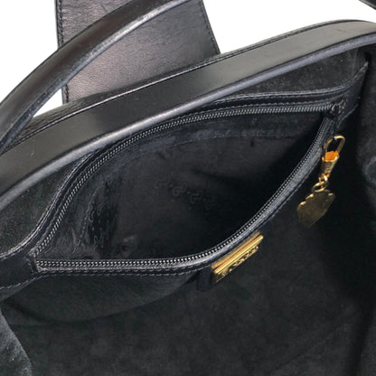 GUCCI Horse Bit Top Handle Handbag Black Vintage ied7b7