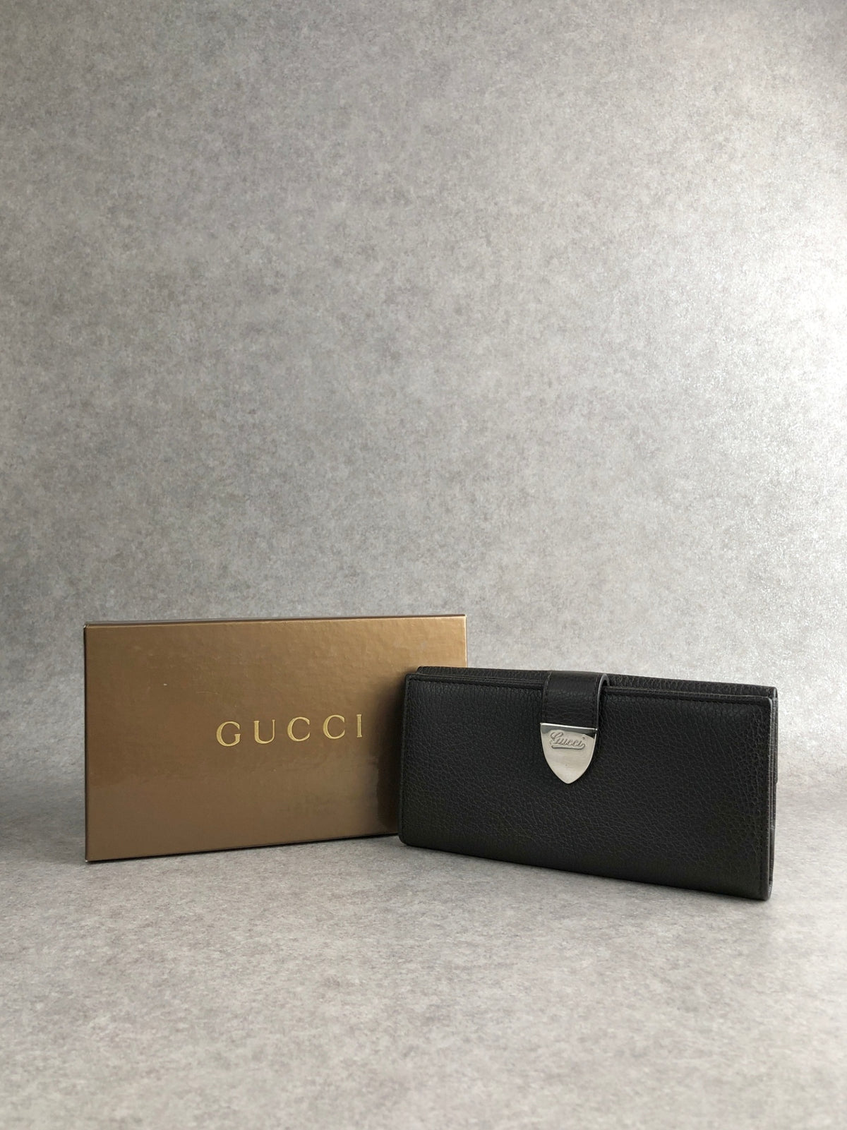 GUCCI Logo Long Wallet Brown Vintage aw4six